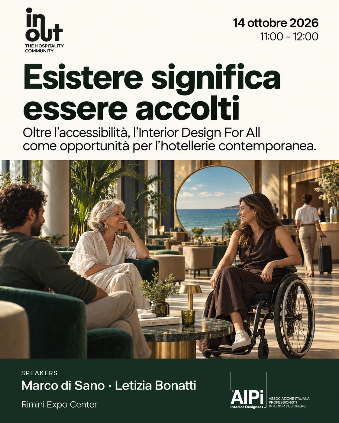 INOUT 2026: Esistere significa essere accolti, 14 ottobre ore 11–12, Rimini Expo Center, con Marco di Sano e Letizia Bonatti