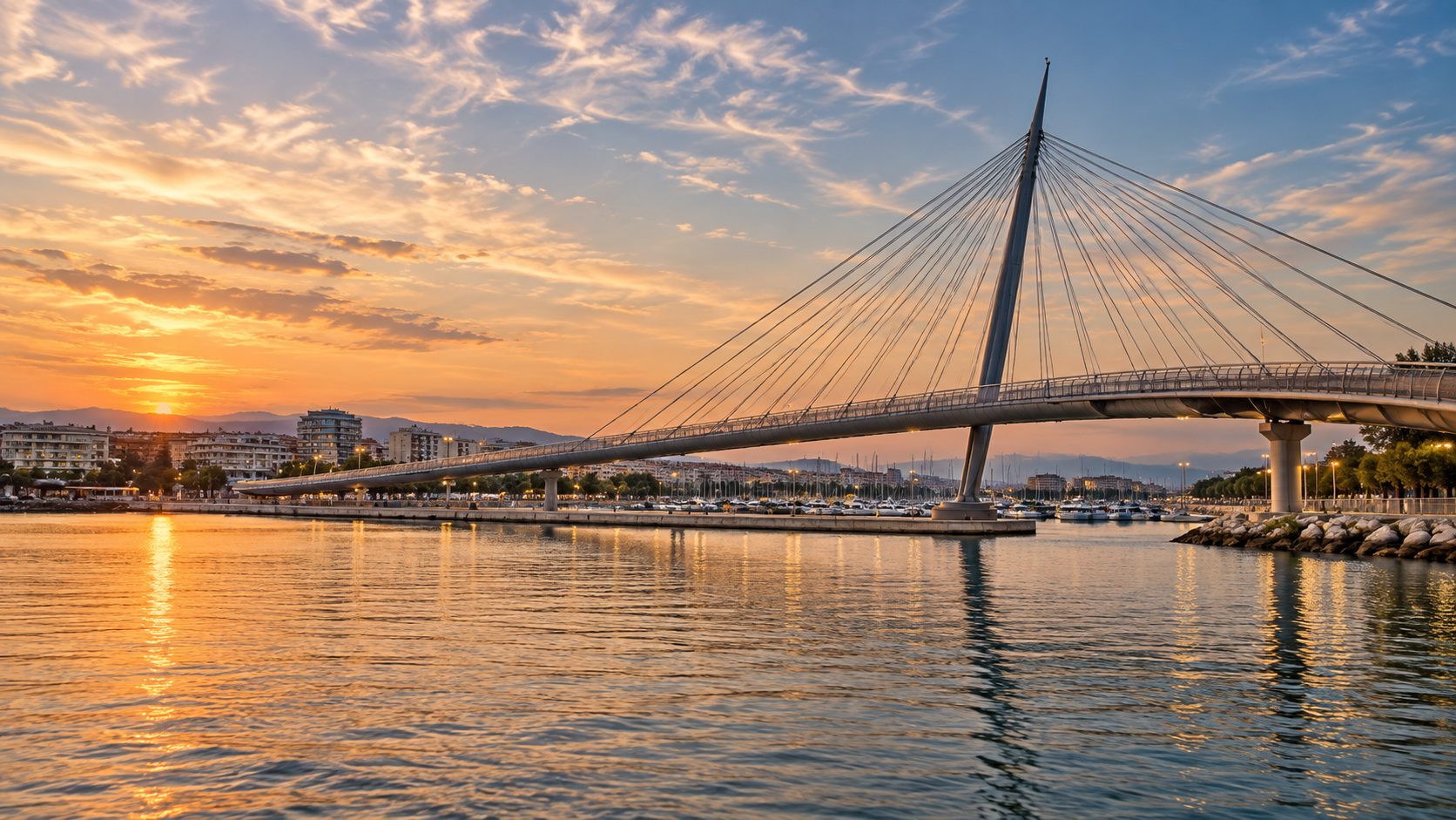 Il Ponte del Mare al tramonto, immagine di copertina per AGO28 in Abruzzo